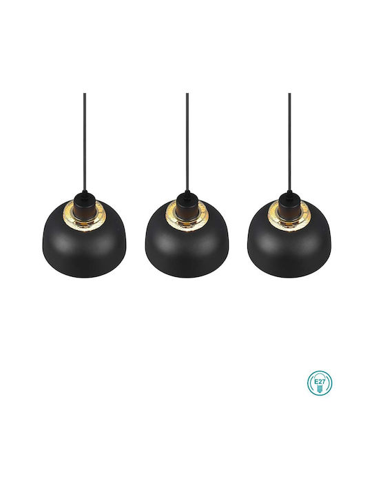Trio Lighting Punch Adjustable Pendant Light Black Rail with Socket E27 68x18x150cm