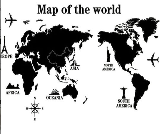 Διακοσμητικό Αυτοκόλλητο Τοίχου World 1τμχ Διακοσμητικό Αυτοκόλλητο Τοίχου World 1τμχ