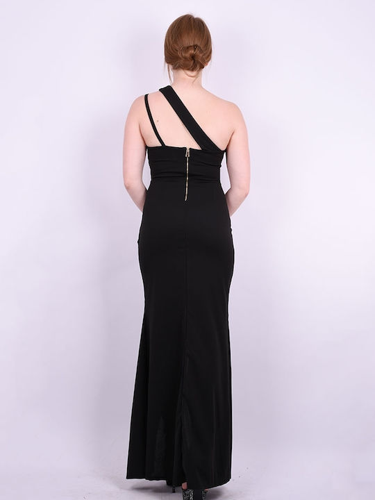 Abigail maxi dress with slit Black