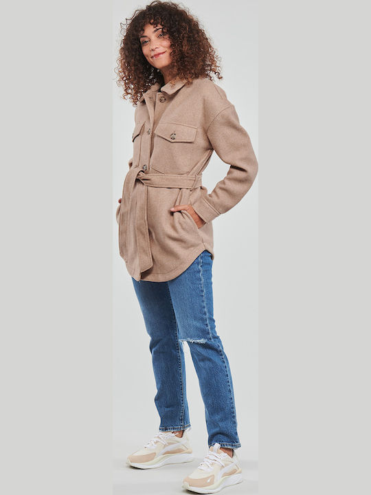 Women's Beige Overshirt