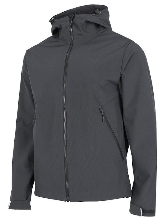 4F Men's Winter Softshell Jacket Waterproof and Windproof Gray