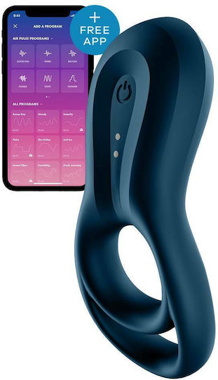 Satisfyer Epic Duo Δονούμενο Δαχτυλίδι Πέους Σιλικόνης Blue