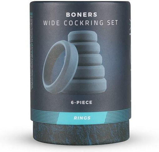 Boners Сет Пръстени Петел Силикон Сив 6бр