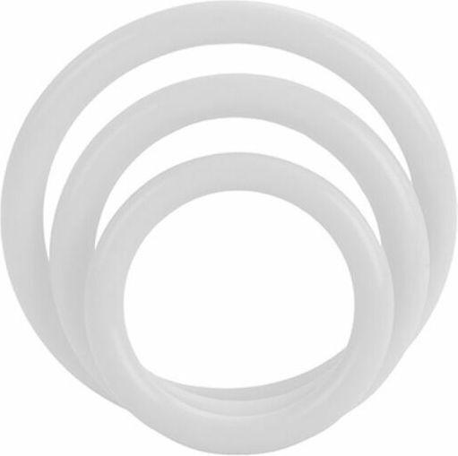 Calexotics Tri Cock Rings Сет Пръстени Петел Бели 3бр