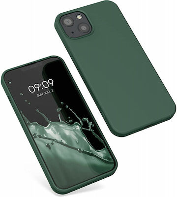 KWmobile Rubberized Umschlag Rückseite Silikon Moss Green (iPhone 13) 55948.169