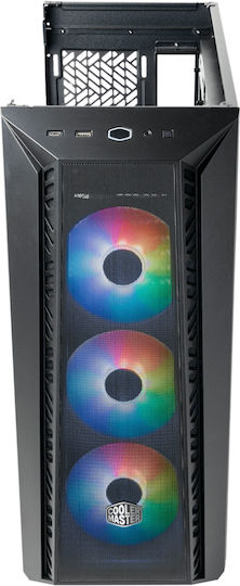 CoolerMaster MasterBox MB520 Mesh Gaming Midi Tower Κουτί Υπολογιστή με Πλαϊνό Παράθυρο και RGB Φωτισμό Μαύρο