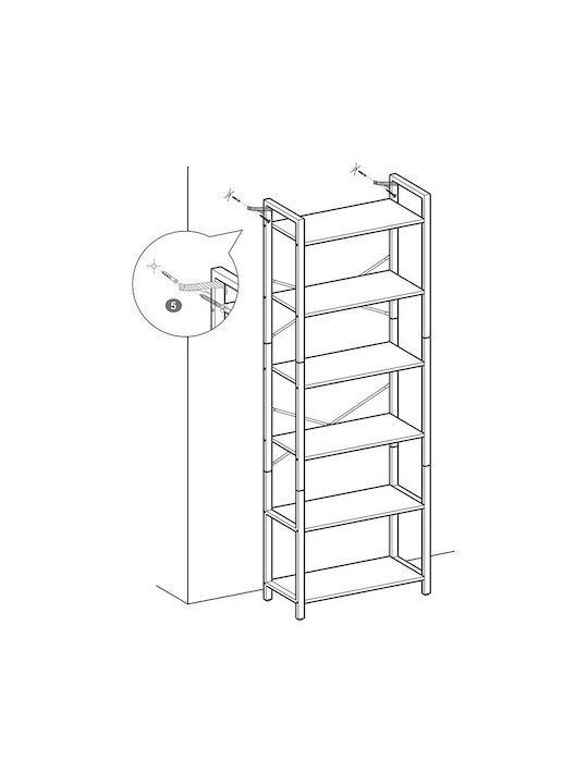 Vasagle Bibliothek Dunkelbraun 66x30x186cm