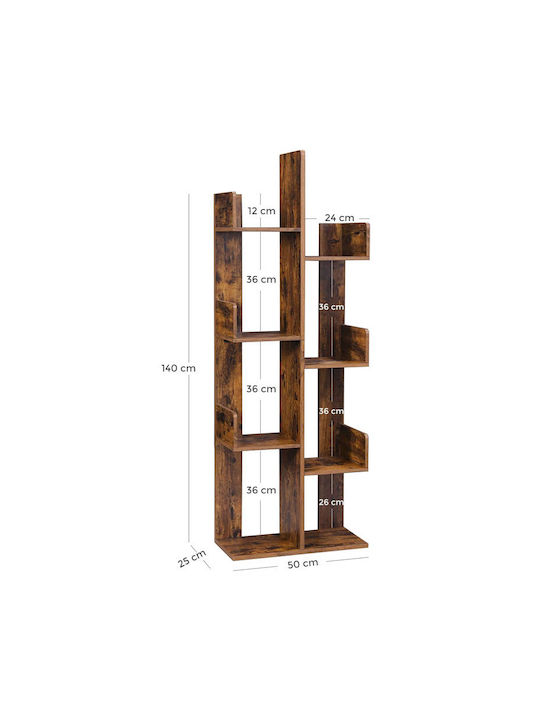 Βιβλιοθήκη Σκούρο Καφέ 50x25x140εκ.