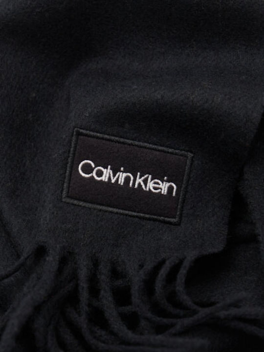 Calvin Klein Мъжки шал Вълна Черно