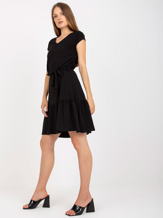 Rue Paris Summer Midi Dress Black