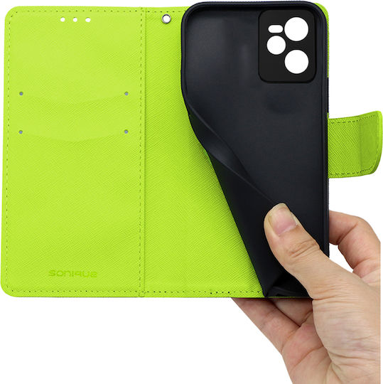 Sonique Trend Портмоне Изкуствена кожа Dark Blue / Acid Green (Realme C35)