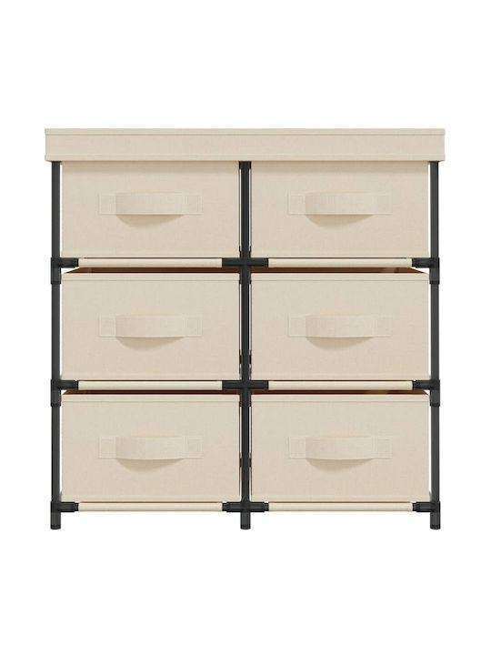 Office Storage Metal Drawer Cream L55xW29xH55cm