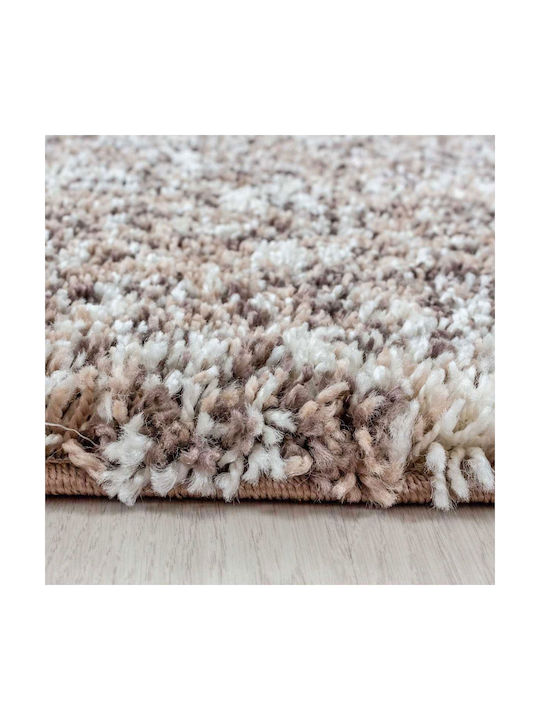 Lanudo 4500A Shaggy Bedroom Rugs Set Beige 3pcs
