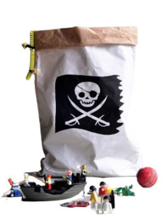 Cutie de Depozitare Jucării pentru Copii din Carton Pirate Flag Alb 1buc
