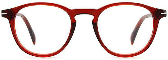 David Beckham Plastic Eyeglass Frame Red DB 1018 C9A