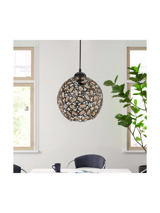 Megapap Fergal Pendant Light Single-Light Ball for Socket E27 Black