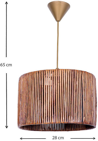 Megapap Zale Hängelampe Braun mit Fassung E27 28x28x65cm.