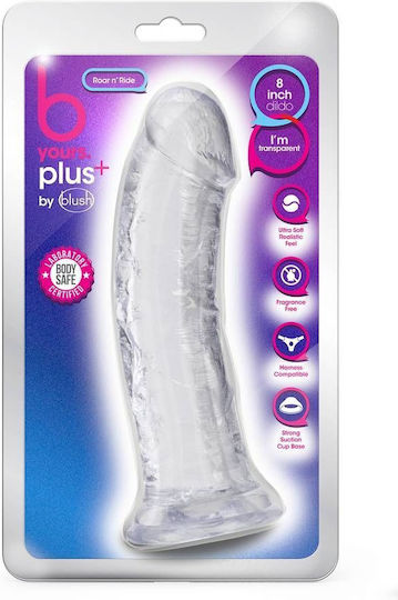 B Yours Plus Roar N' Ride Dildo realist Cu ventuză Transparent 20cm