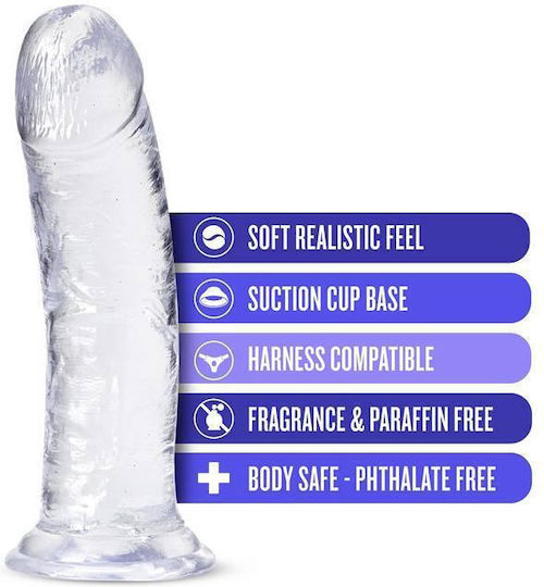 B Yours Plus Roar N' Ride Dildo realist Cu ventuză Transparent 20cm
