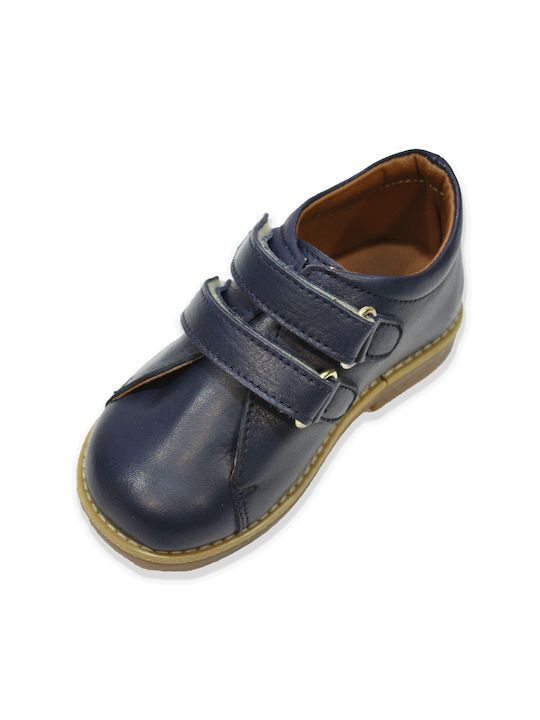 Children's anatomical leather anatomical boots in blue color