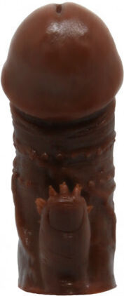 Baile Cock Sleeve Veins Penis Extension Brown 11.5cm