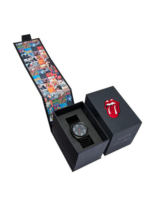 Nixon Rolling Stones Time Teller Men's Watch 37mm Battery with Black Metal Bracelet