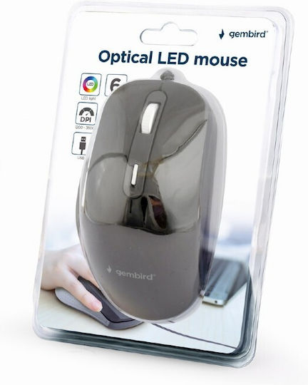 Gembird MUS-6B-02 Cu fir Ergonomic Mouse Negru