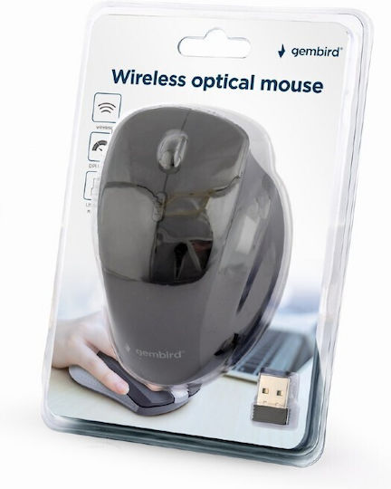 Gembird MUSW-6B-02 Wireless Ergonomic Mouse Black