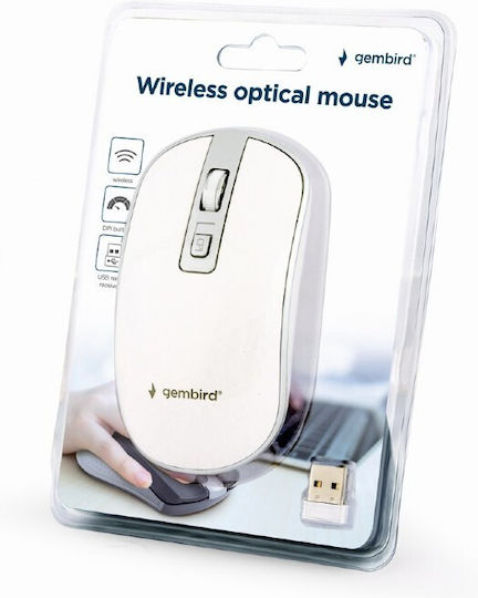 Gembird MUSW-4B-06-WS Magazin online Ergonomic Mouse White/Silver