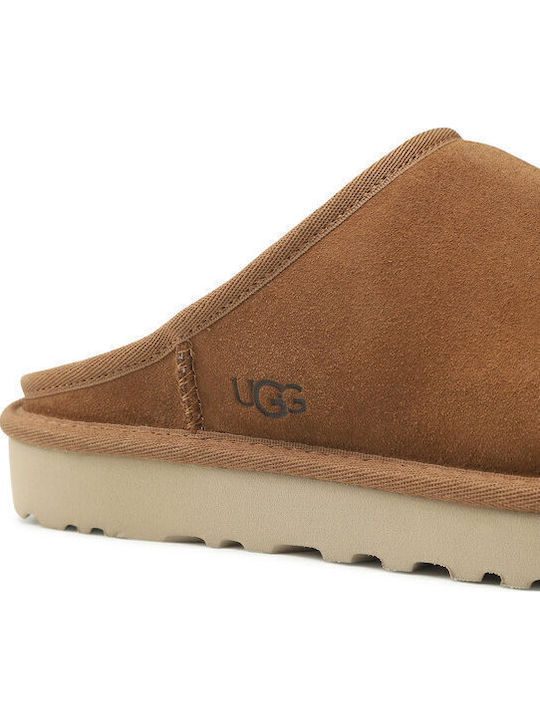 1129290 Men's Leather Slippers Brown