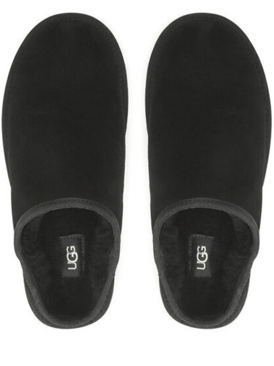 1129290 Men's Leather Slippers Black 1129290-BLK