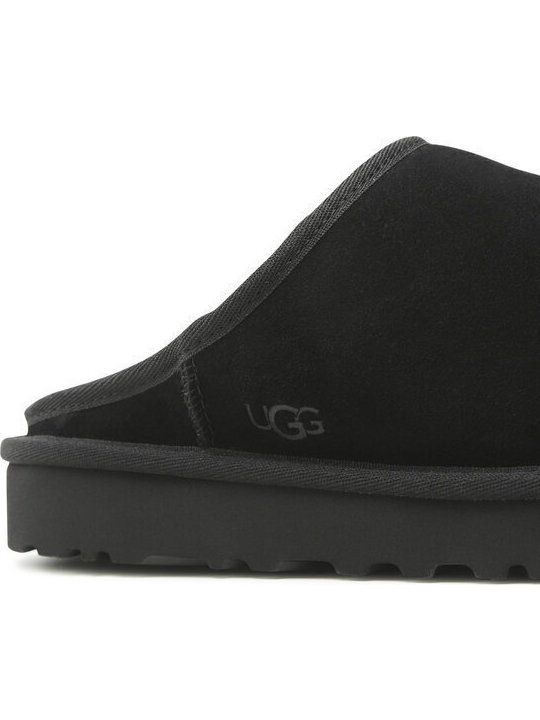 1129290 Men's Leather Slippers Black 1129290-BLK