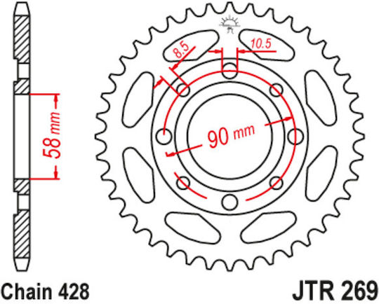 JT Sprockets Rear Sprocket 37 Teeth for Kymco Spike 125 Honda CB 125RS / Kymco Spike 125