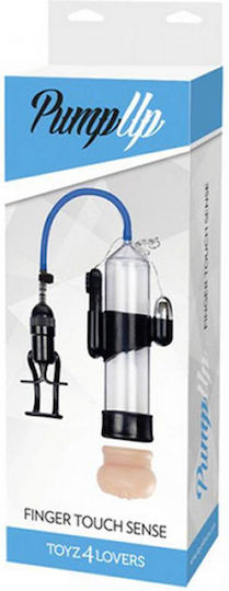 Toyz4lovers Pump Up Finger Touch Sense Τρόμπα Πέους με Δόνηση Διάφανη