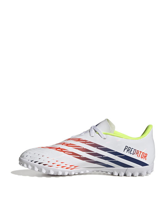 adidas Predator Edge.4 Football Shoes with Molded Cleats Cloud White / Solar Yellow / Power Blue