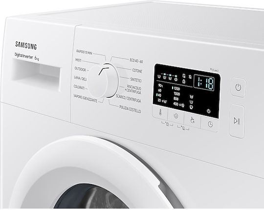 Samsung Πλυντήριο Ρούχων 6kg 1200 Στροφών Digital Inverter WW60A3120WE/ET