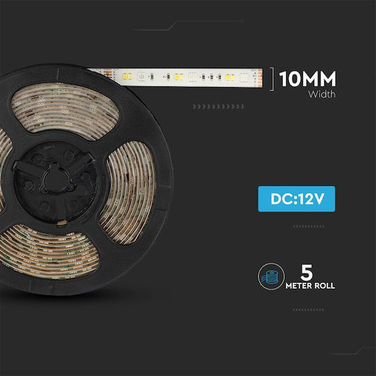 V-TAC Waterproof Smart LED Strip Wi-Fi 12V Adjustable White Light 5m Type SMD5050 with Power Supply & Remote Control