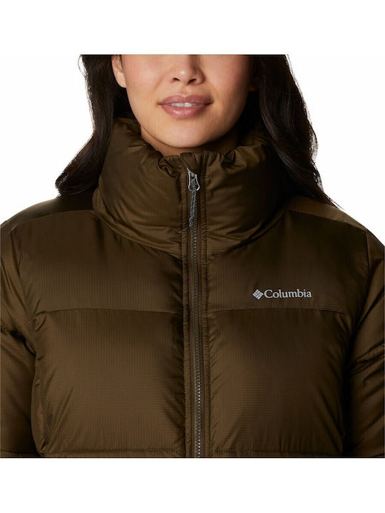 Puffect Women's for Hiking Short Puffer Jacket for Winter Olive Green