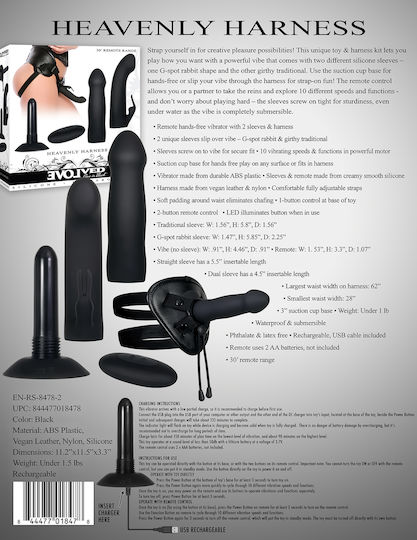 Evolved Novelties Heavenly Harness με Dildo 8.4cm και Δόνηση σε Μαύρο Χρώμα