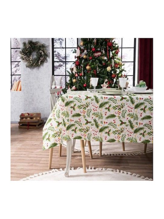 Teoran Mainz Weihnachtlich Tischtuch Stoff Grün L135xB135cm.