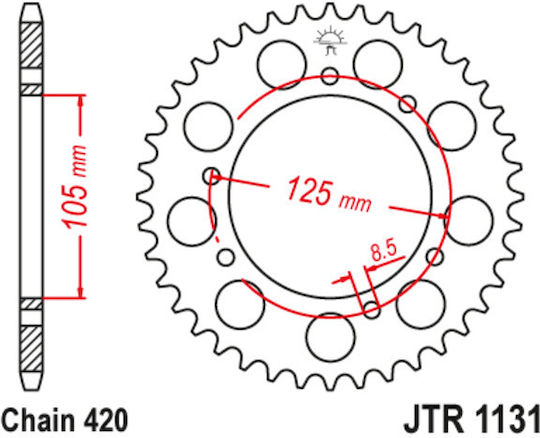 JT Sprockets Hinteres Ritzel 48 Zähne für Yamaha DT 50 2003-2006