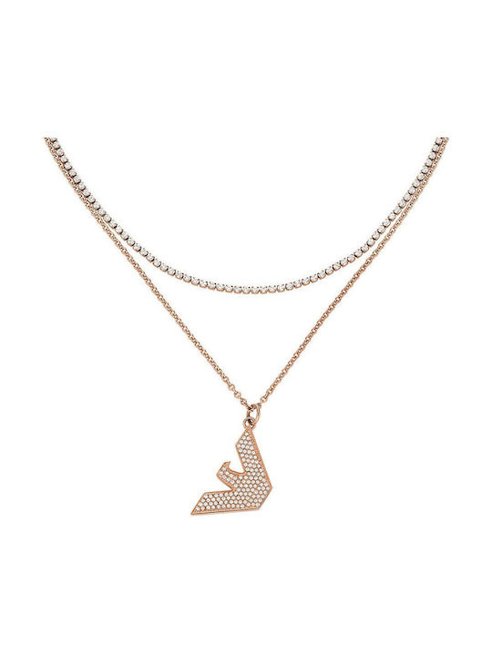 Emporio Armani Necklace with design Heart from Gold Plated Steel