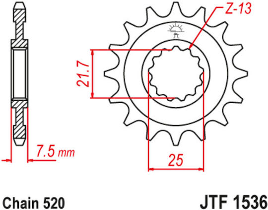 JT Sprockets Front Sprocket 15 Teeth for Kawasaki Ninja ZX - 6 R 2019