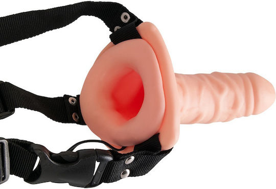 You2Toys Easy Rider Vibrating Strap-On Harness με Dildo 16.5cm και Δόνηση στο χρώμα του δέρματος