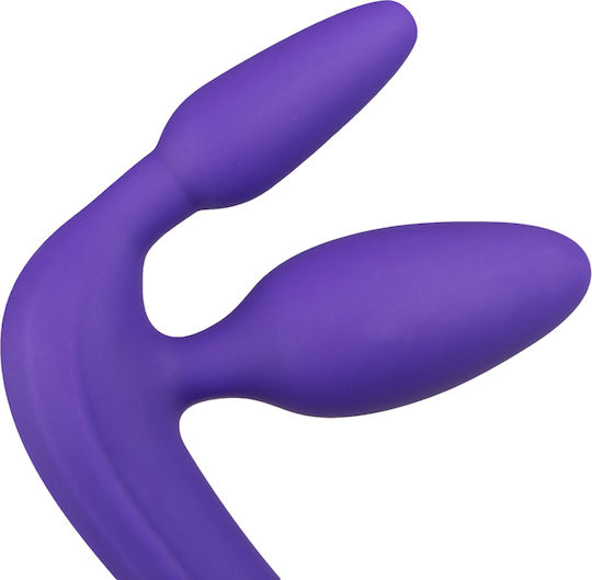 You2Toys Strapless Strap-On Triple Teaser Strapless Strap On με Τριπλό Dildo 20cm σε Μωβ Χρώμα