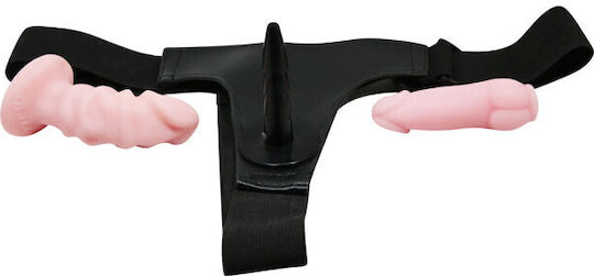 Baile Jessica Strap On Harness with Dildo 17cm in skin color 2pcs