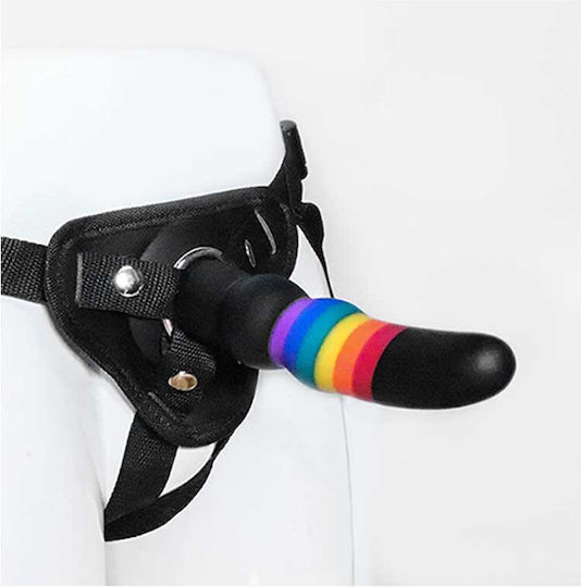 Dream Toys Harness με Dildo 17cm σε Μαύρο Χρώμα