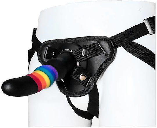 Dream Toys Harness με Dildo 17cm σε Μαύρο Χρώμα
