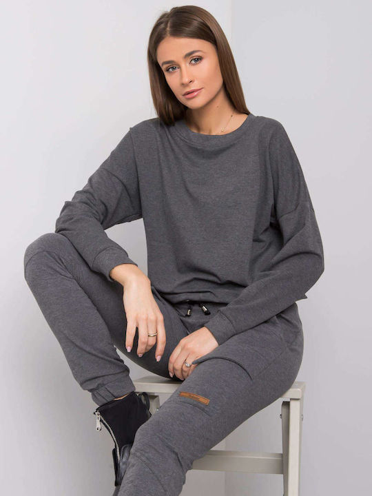 Rue Paris Women's Sweatshirt Gray