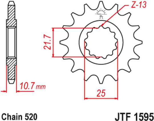 JT Sprockets Front Sprocket 16 Teeth for Yamaha XJ6 Diversion 2009-2015